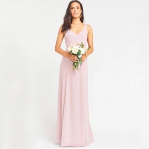 Show Me Your MuMu Jenn Maxi Dress in Neutral Mauve Chiffon Sleeveless XXL